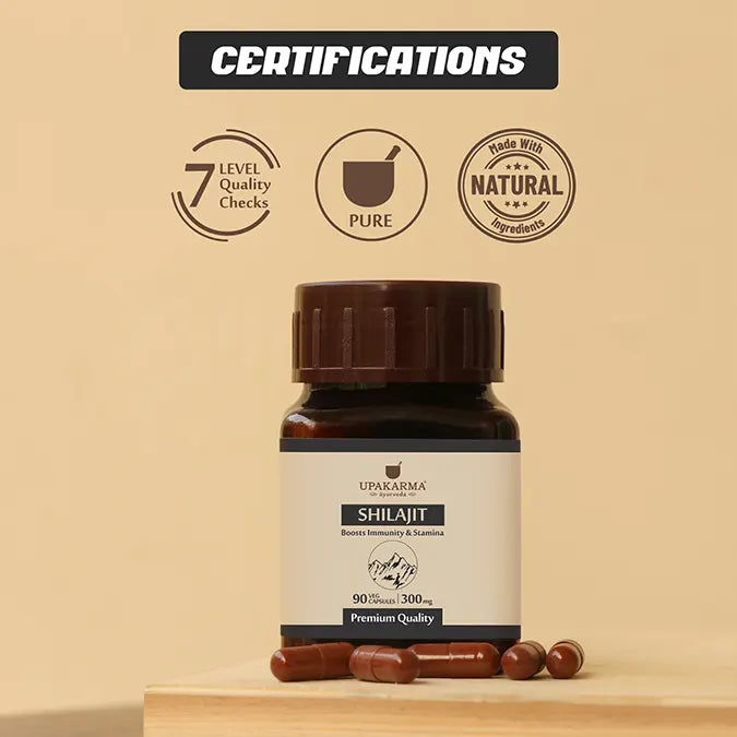 Pure Shilajit Capsules – 300mg, 90 Veggie Capsules – Boost Strength & Stamina