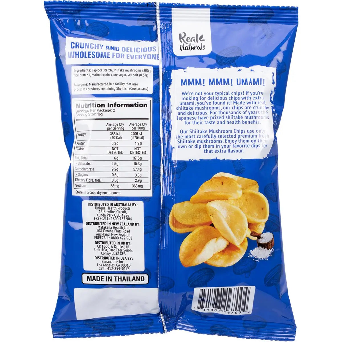 REAL NATURALS Shiitake Mushroom Chips Sea Salt 12x32g