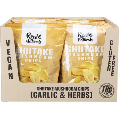 REAL NATURALS Shiitake Mushroom Chips Garlic & Herbs 12x32g