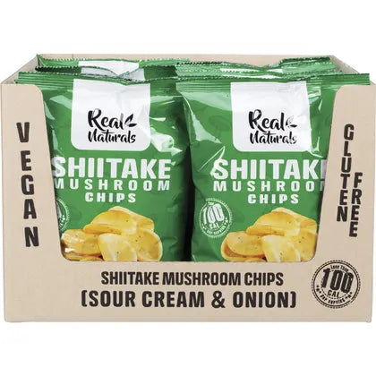 REAL NATURALS Shiitake Mushroom Chips Sour Cream & Onion 12x32g