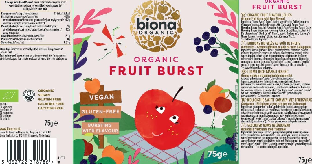Biona Organic Berry Burst Jellies 75 g