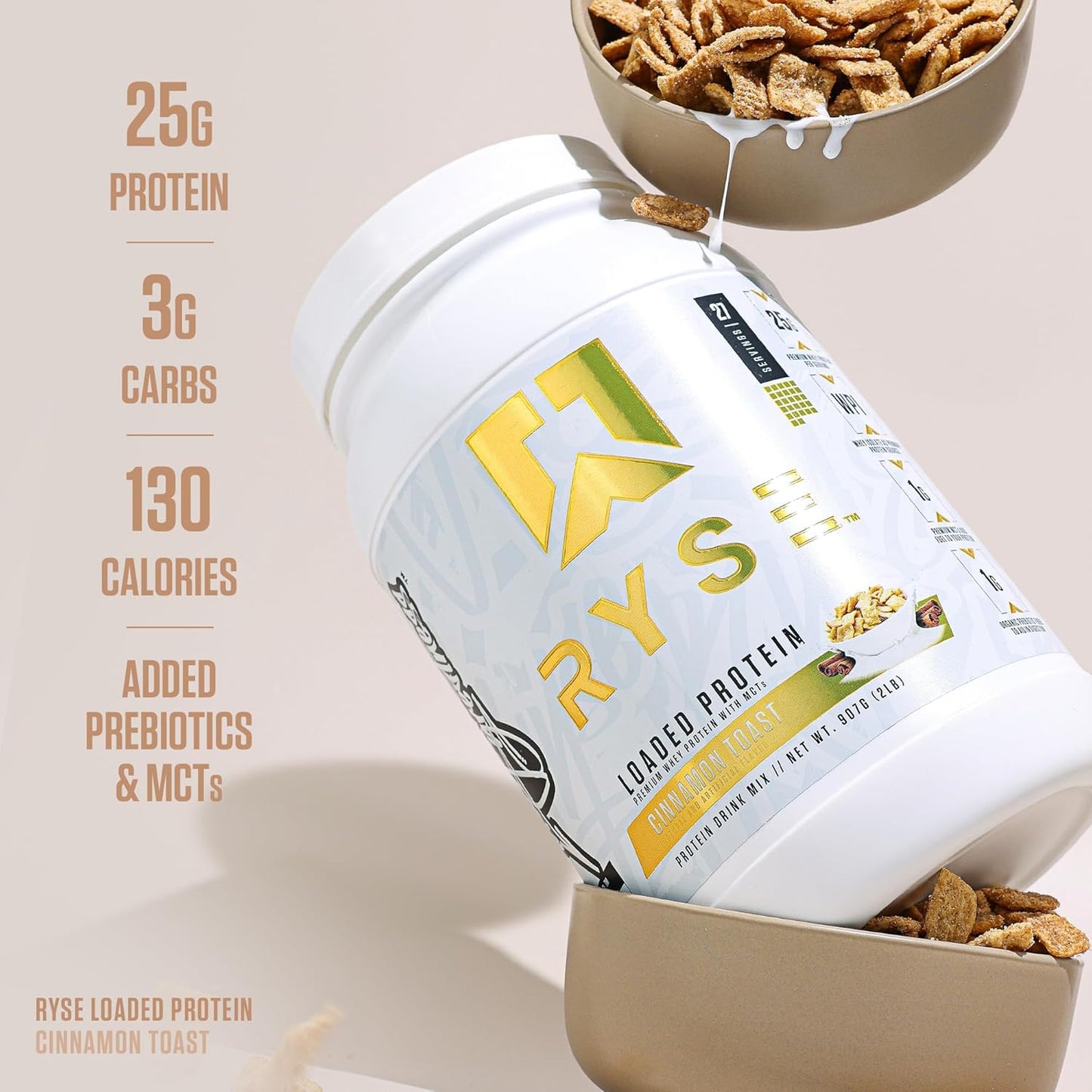Ryse Cinnamon Toast Loaded Protein Dietary Supplement, 907 g
