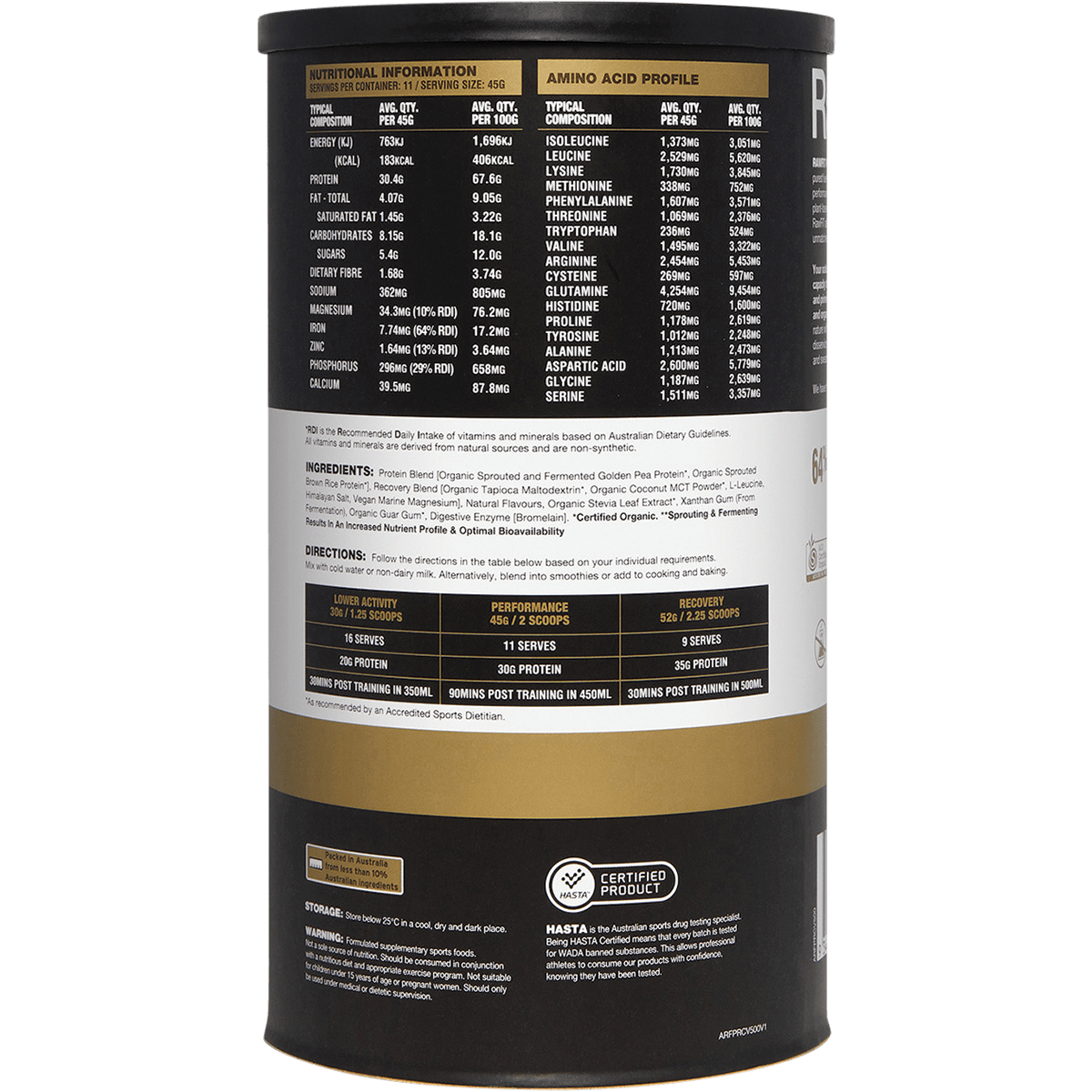 RawFit Plant Protein Perform & Recover Creamy Vanilla