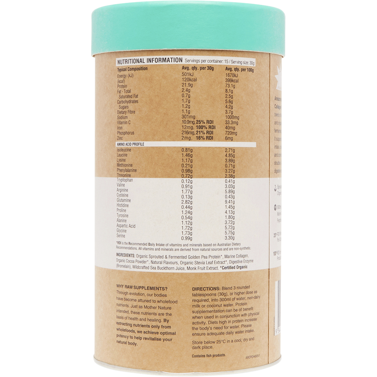 Raw Protein Collagen Plus Choc Hazelnut