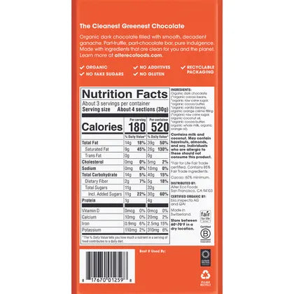 Alter Eco Chocolate Organic Orange Creme Dark Truffle Thins 12x84g