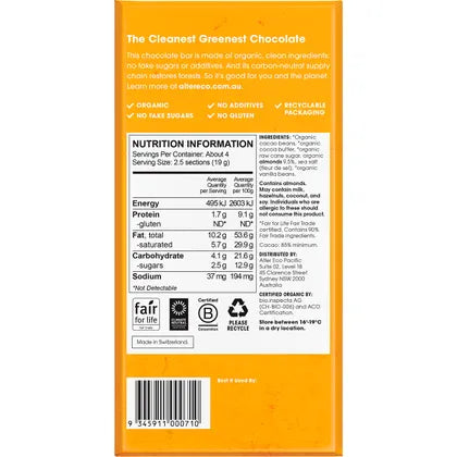 Alter Eco Chocolate Organic Dark Almonds Blackout 12x75g