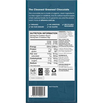 Alter Eco Chocolate Organic Dark Super Blackout 12x75g