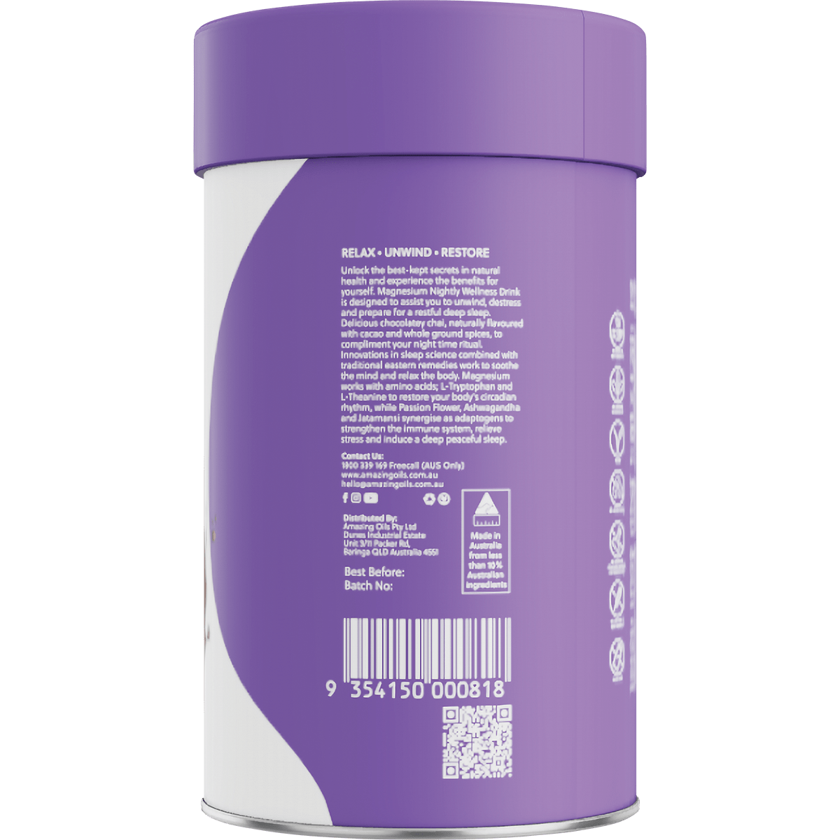 Magnesium Wellness Drink Nightly Cacao & Chai