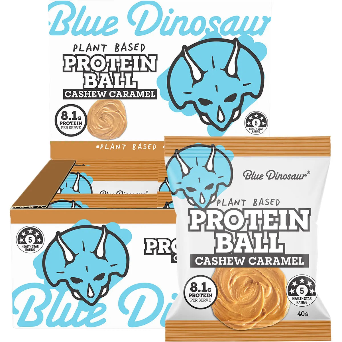 Blue Dinosaur Protein Ball 12x40g