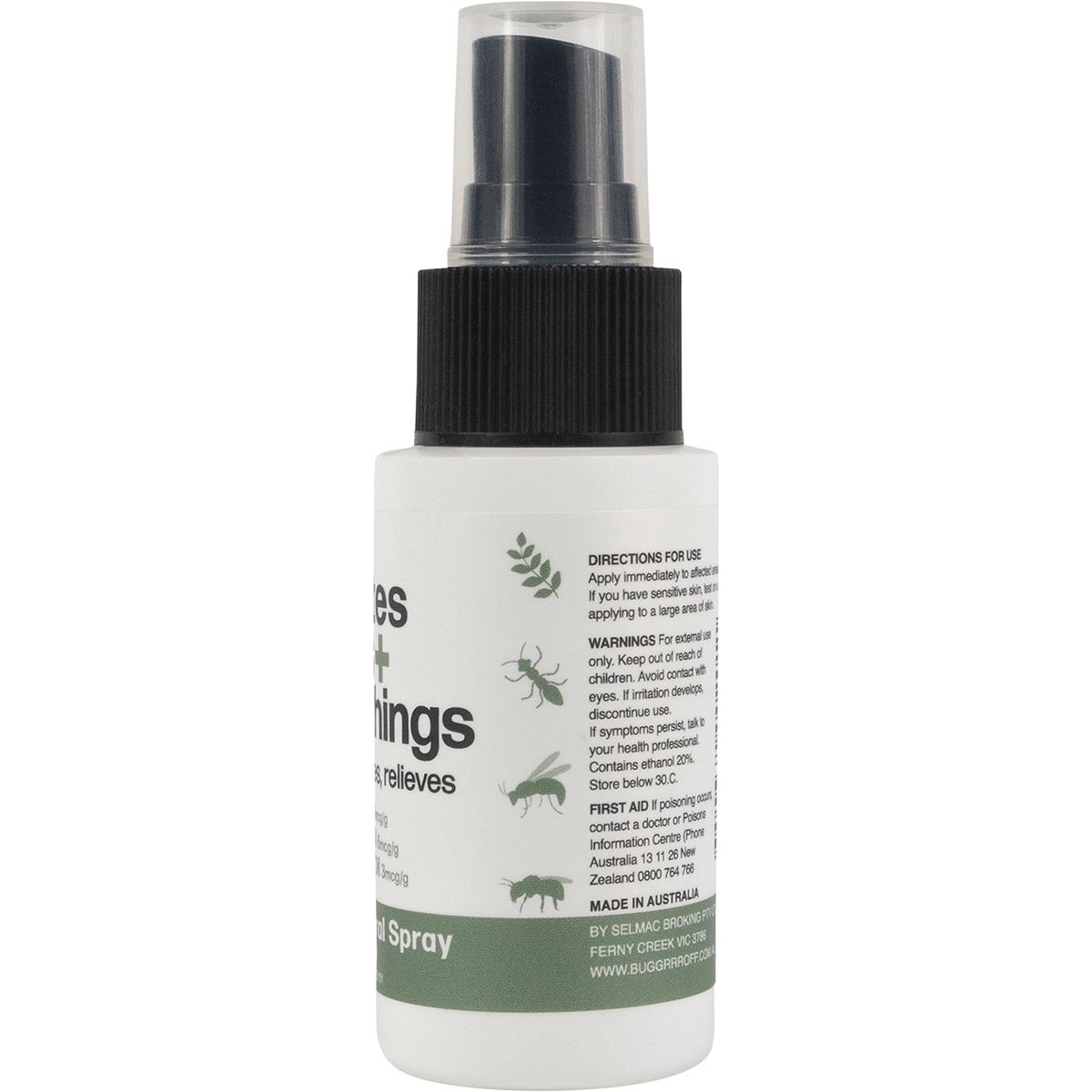 For bites stings + itchy things 100% Natural Spray