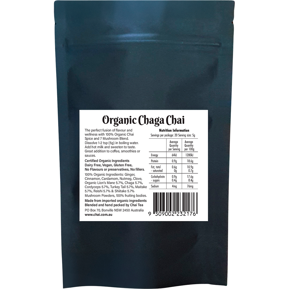 Organic Chaga Chai 7 Mushroom Blend