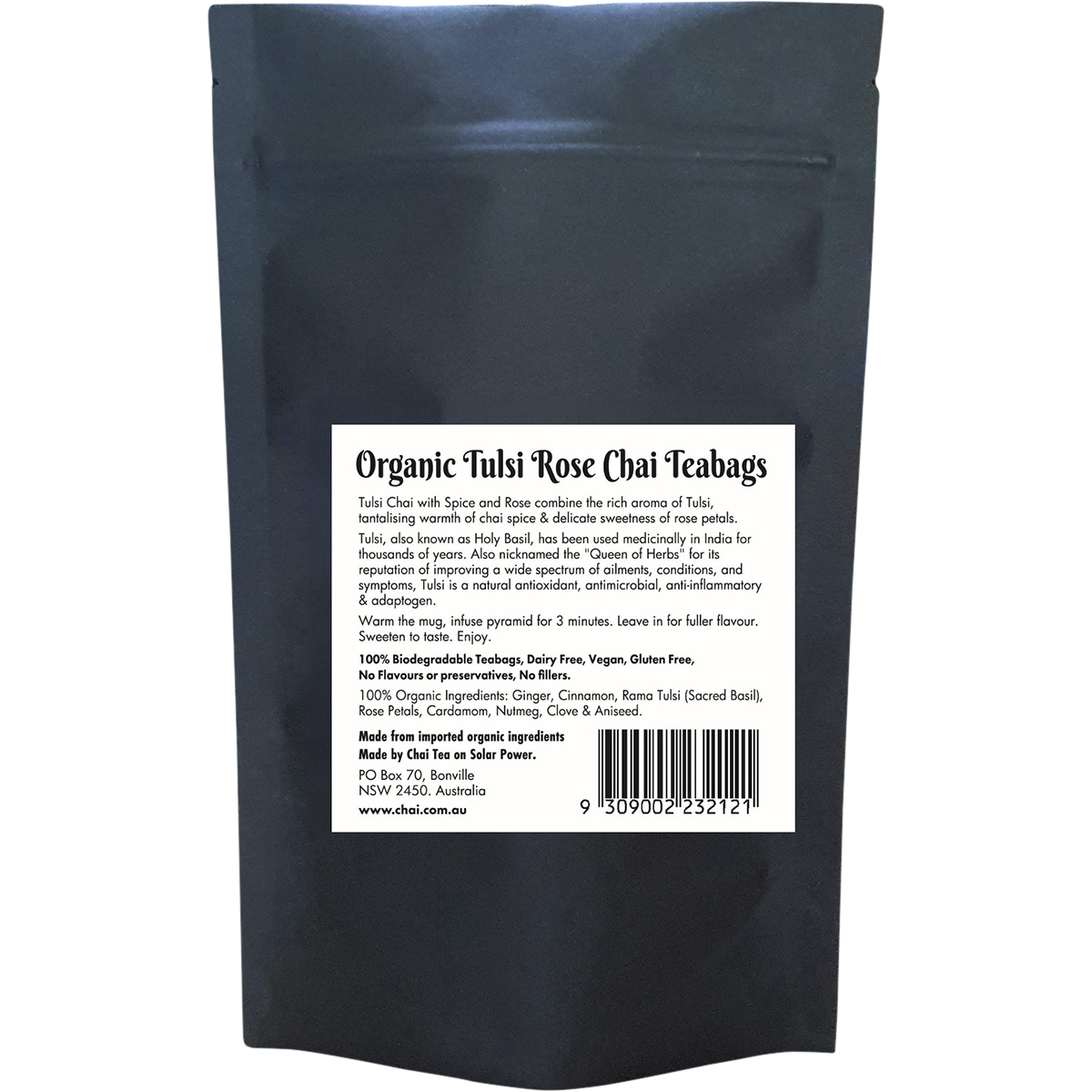 Organic Tulsi Rose Chai Tea Bags