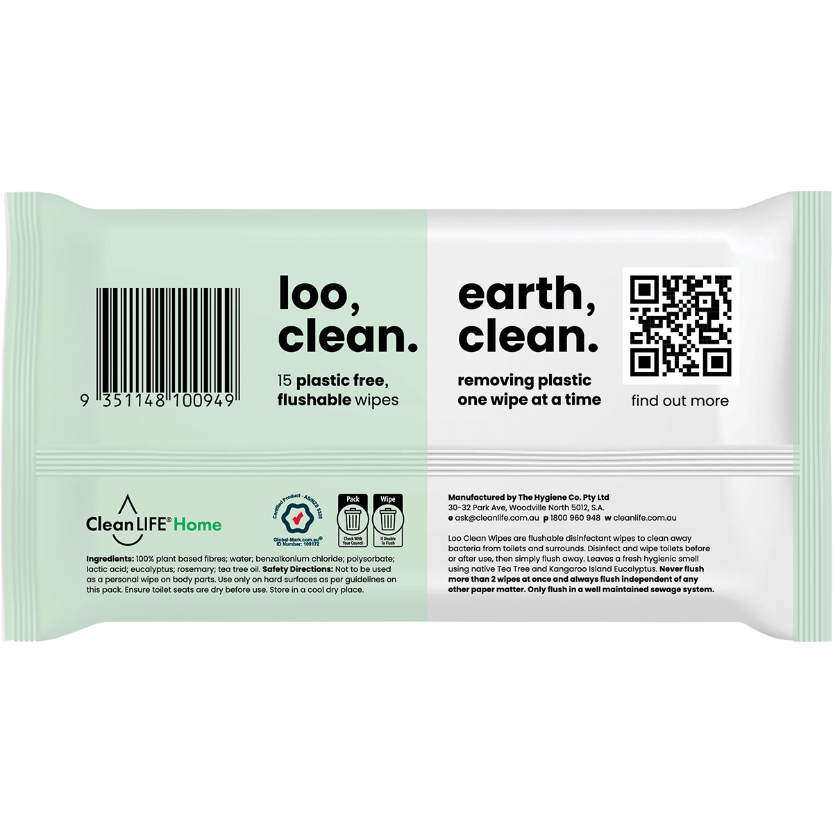 Loo Clean Flushable Plastic Free Wipes