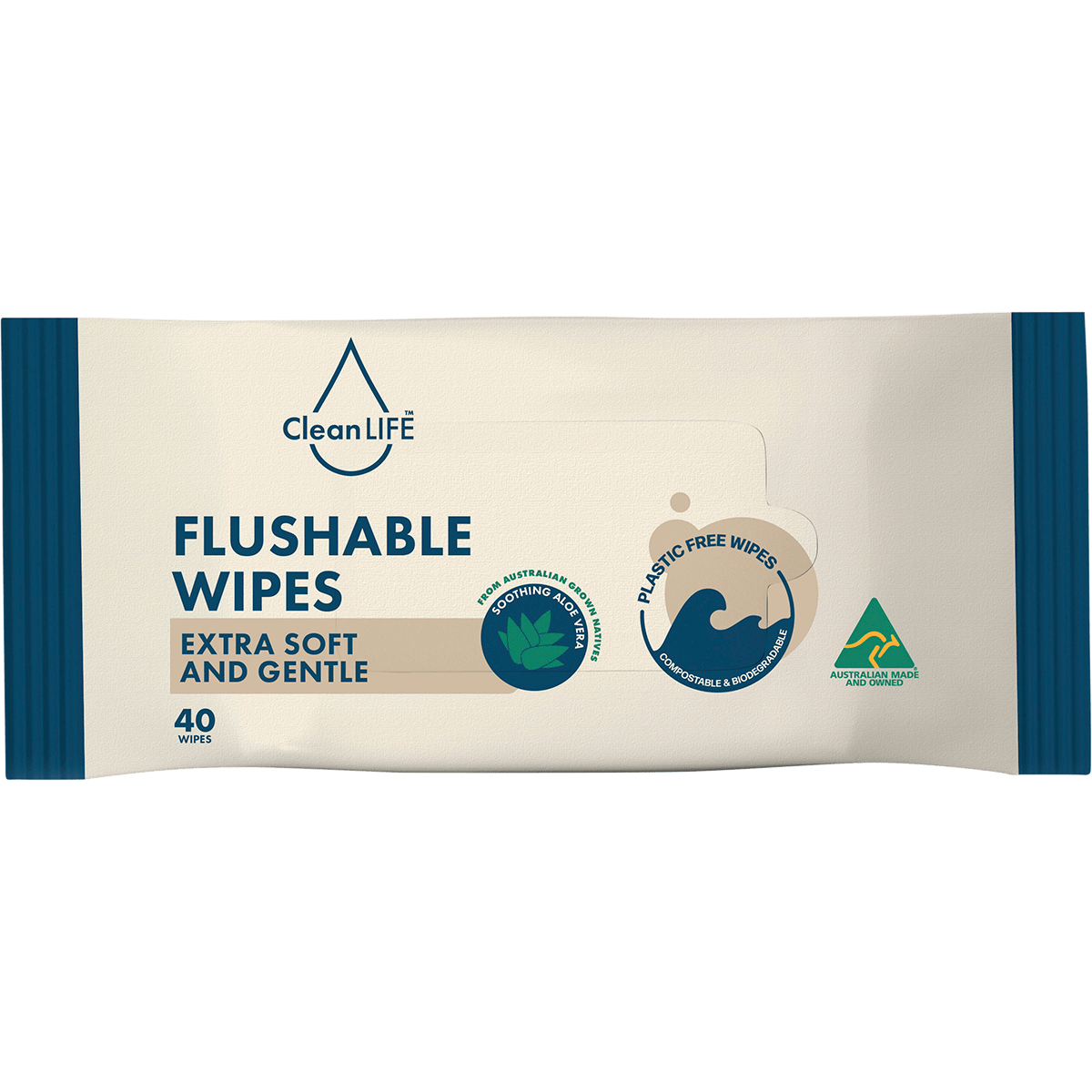 Flushable Plastic Free Wipes Extra Soft and Gentle