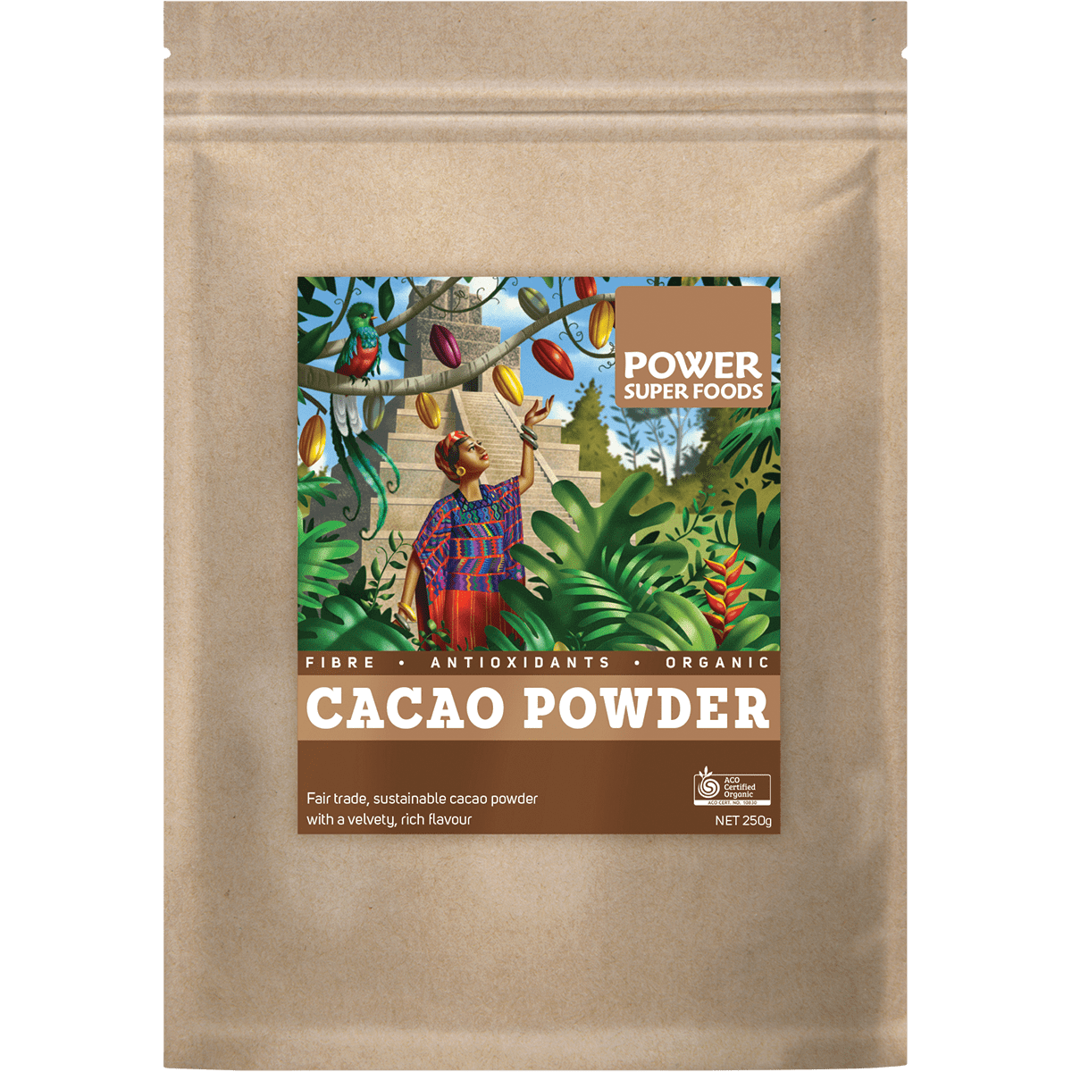 Cacao Powder Kraft Bag Certified Organic