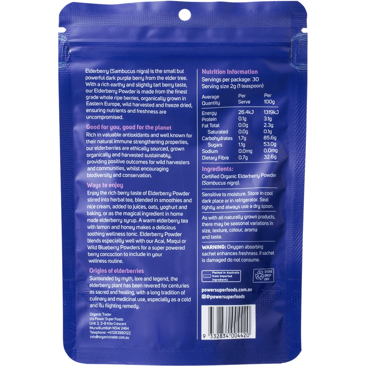 Elderberry Powder Certified Organic