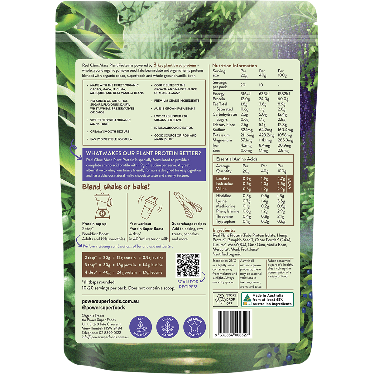 Real Plant Protein Choc Maca