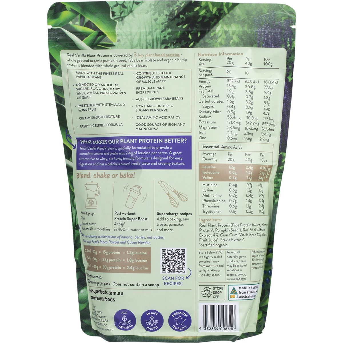 Real Plant Protein Vanilla Bean