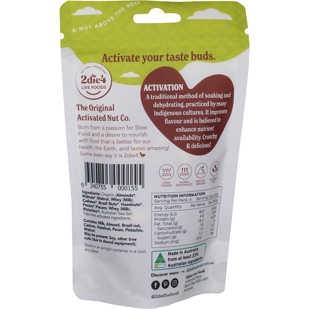 Organic Activated Mixed Nuts with Fresh Whey