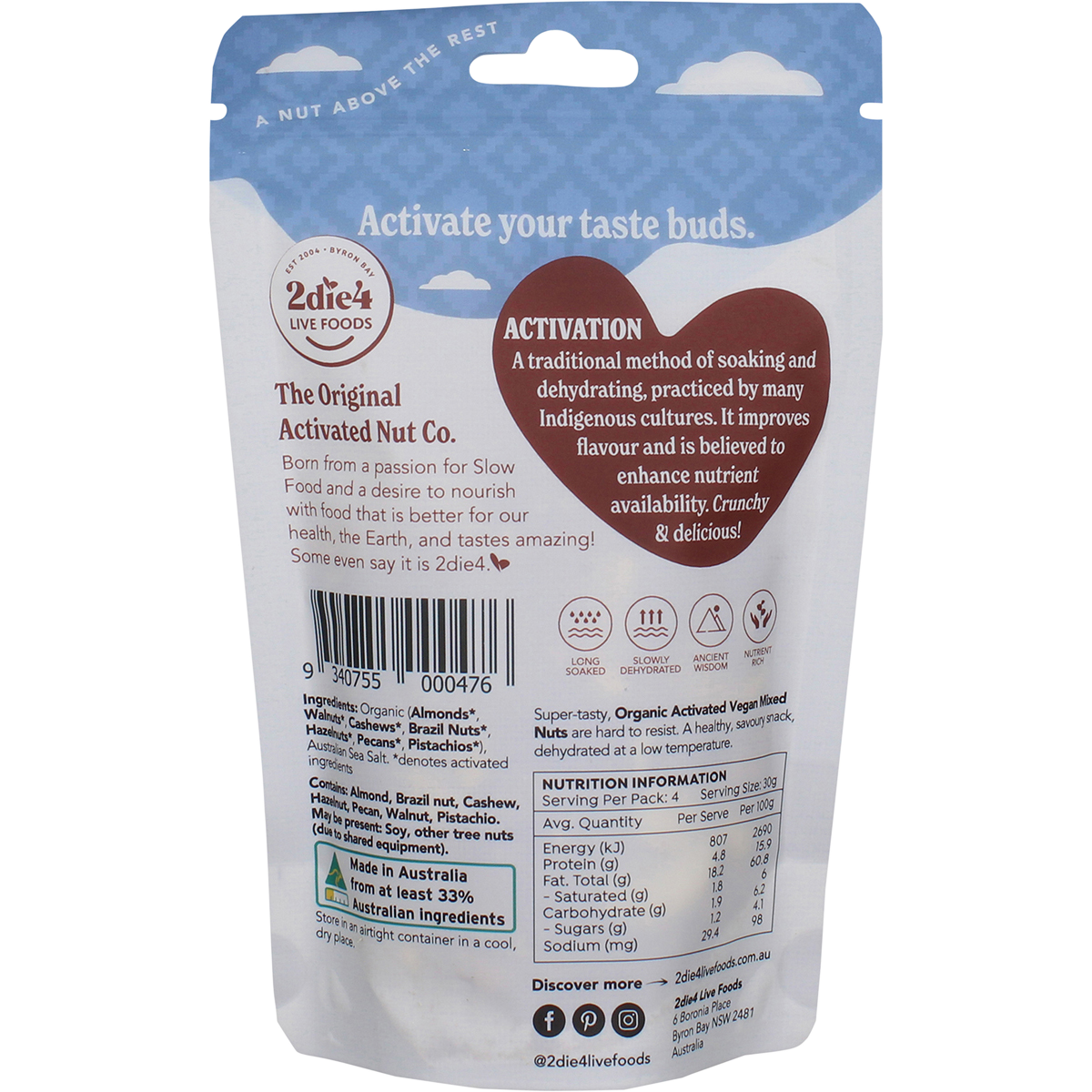 Organic Activated Mixed Nuts Vegan