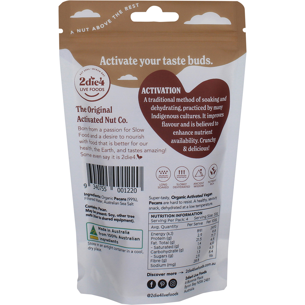 Organic Activated Pecans Vegan
