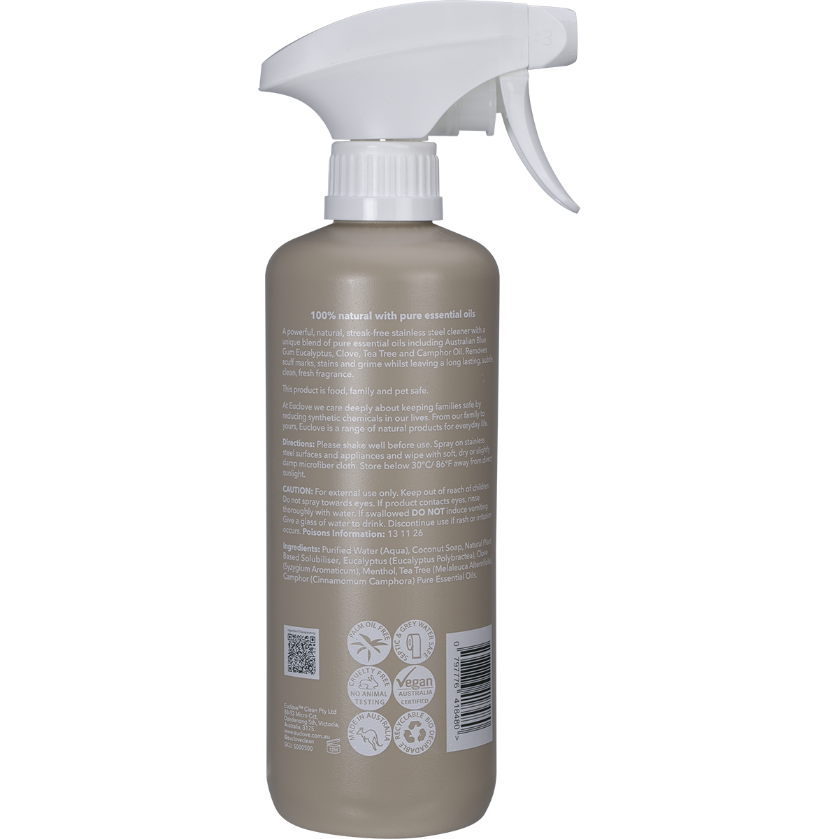 Stainless Steel Cleaner Eucalyptus, Clove & Tea Tree