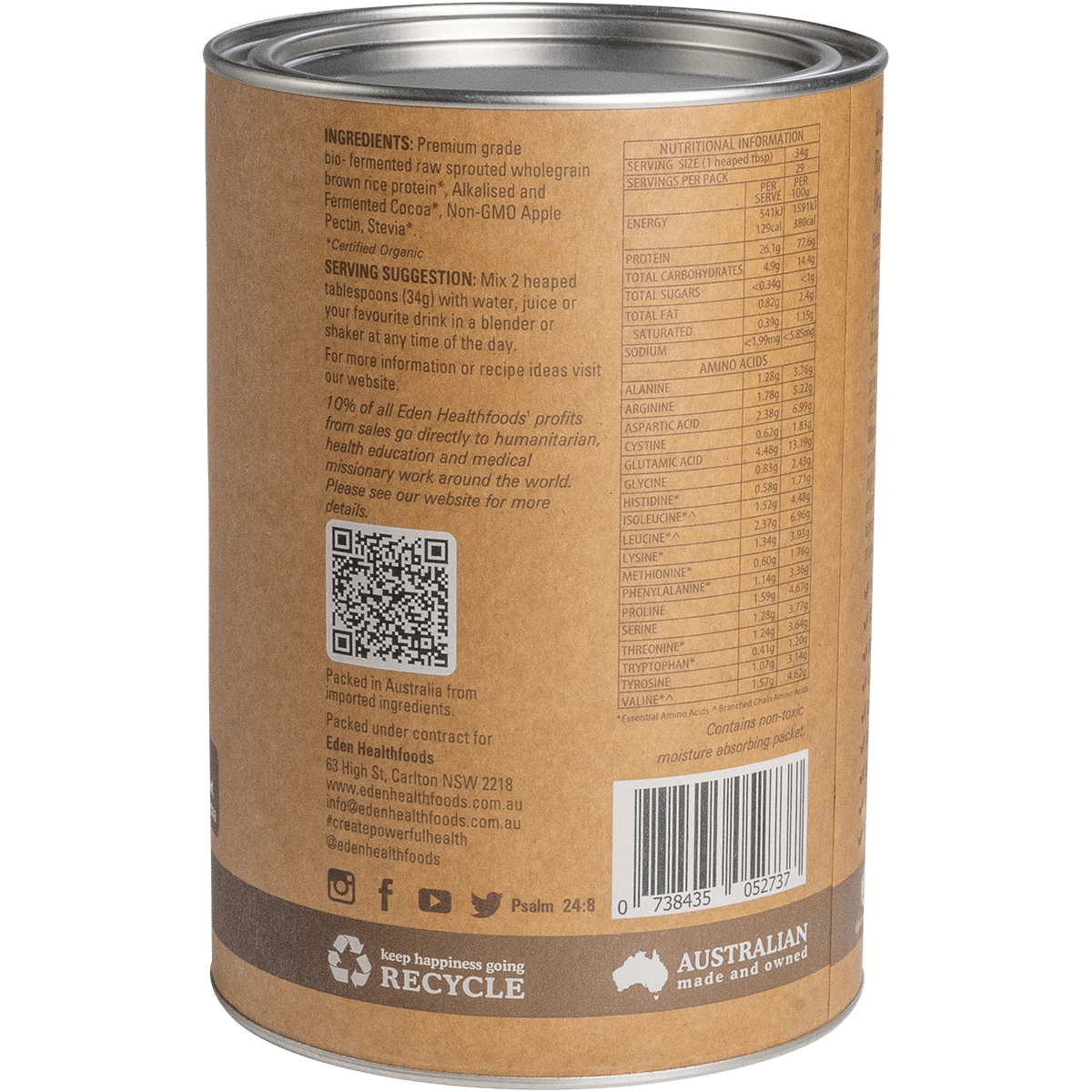 Ultimate Protein Sprouted Brown Rice Chocolate