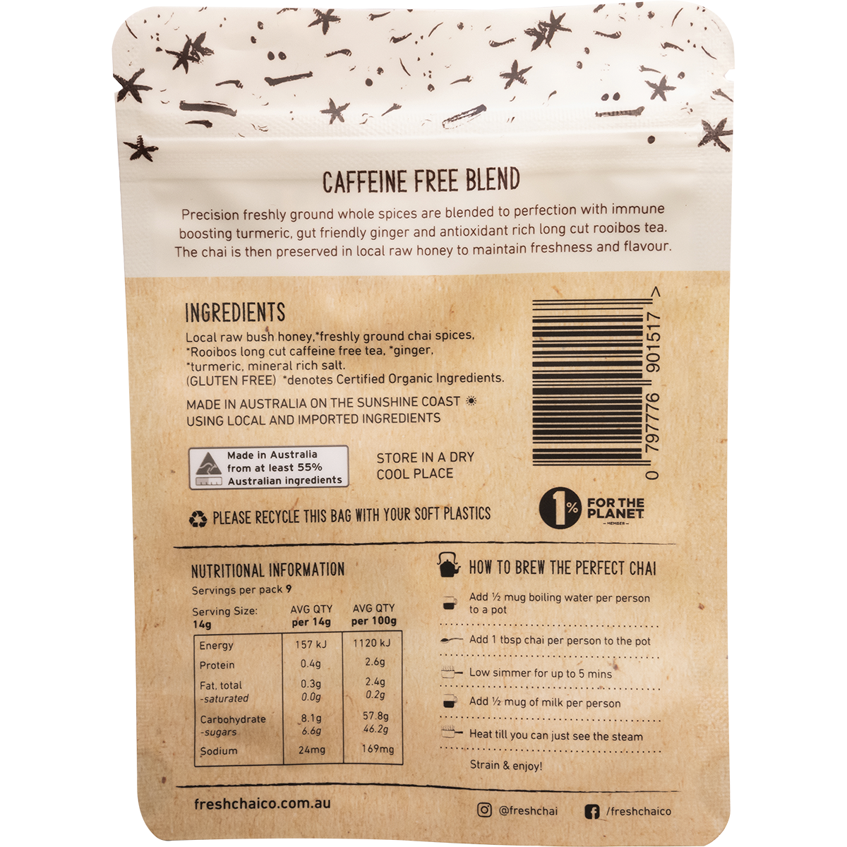 Caffeine Free Blend Fresh Sticky Chai