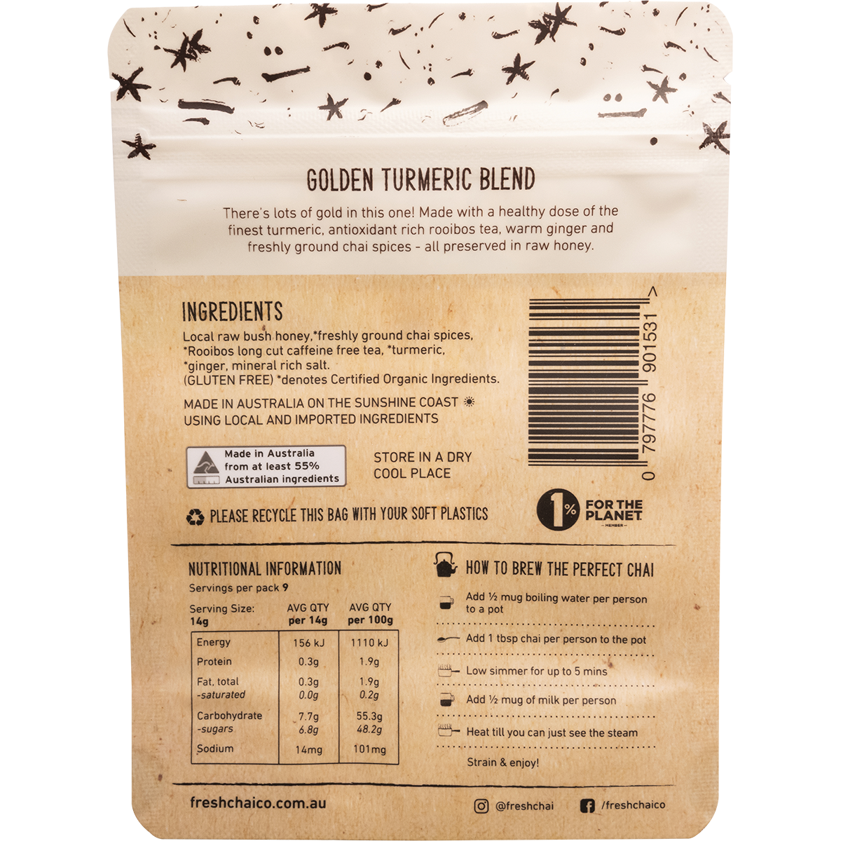 Golden Turmeric Blend Fresh Sticky Chai