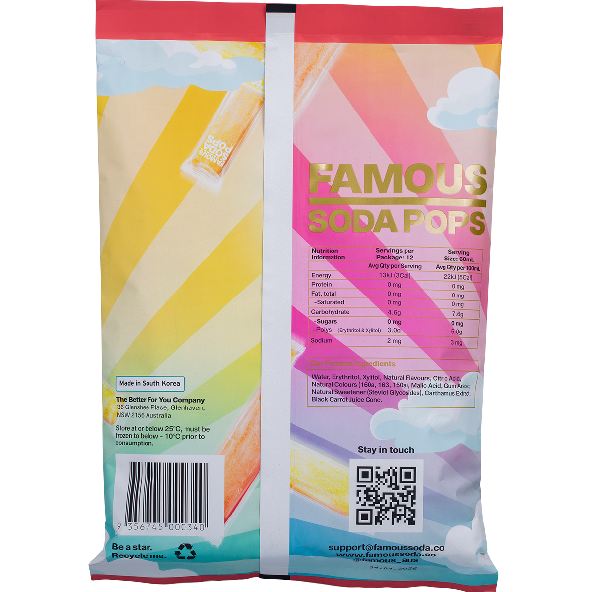 Zero Sugar Soda Pops Assorted Icy Poles