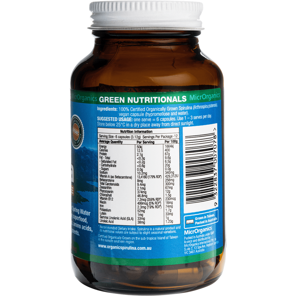Mountain Organic Spirulina 520mg