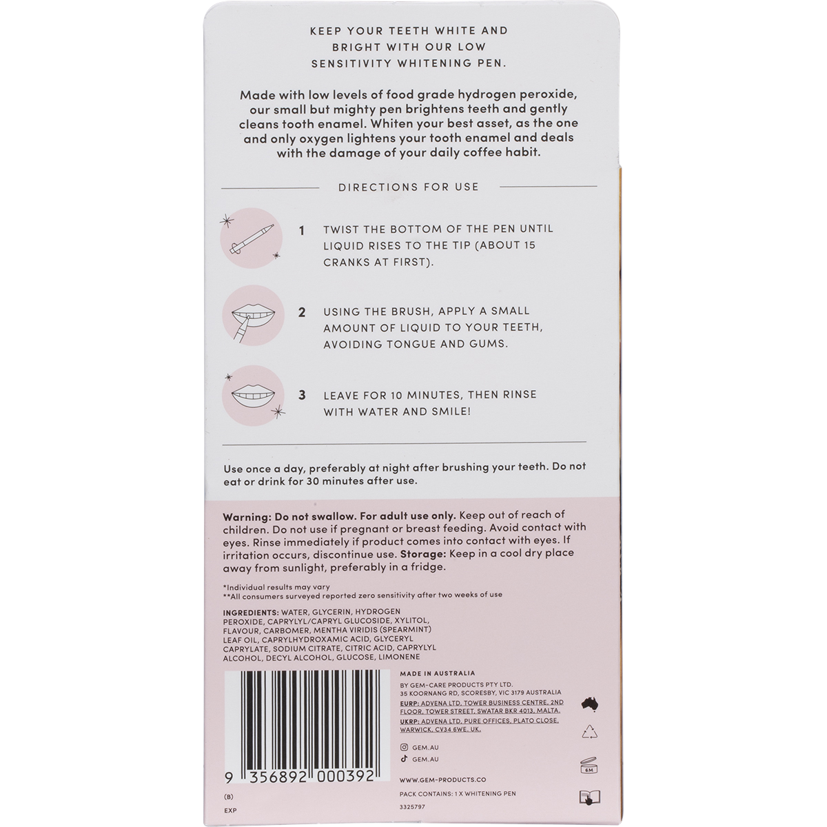 Whitening Pen Coconut Mint