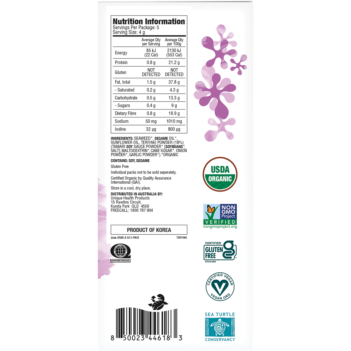 Roasted Seaweed Snacks Grab & Go Teriyaki