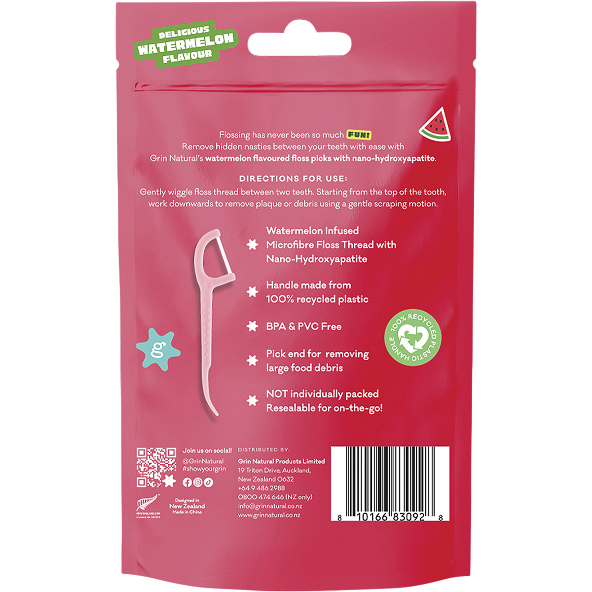 Ultra Smooth Floss Picks Watermelon Flavoured
