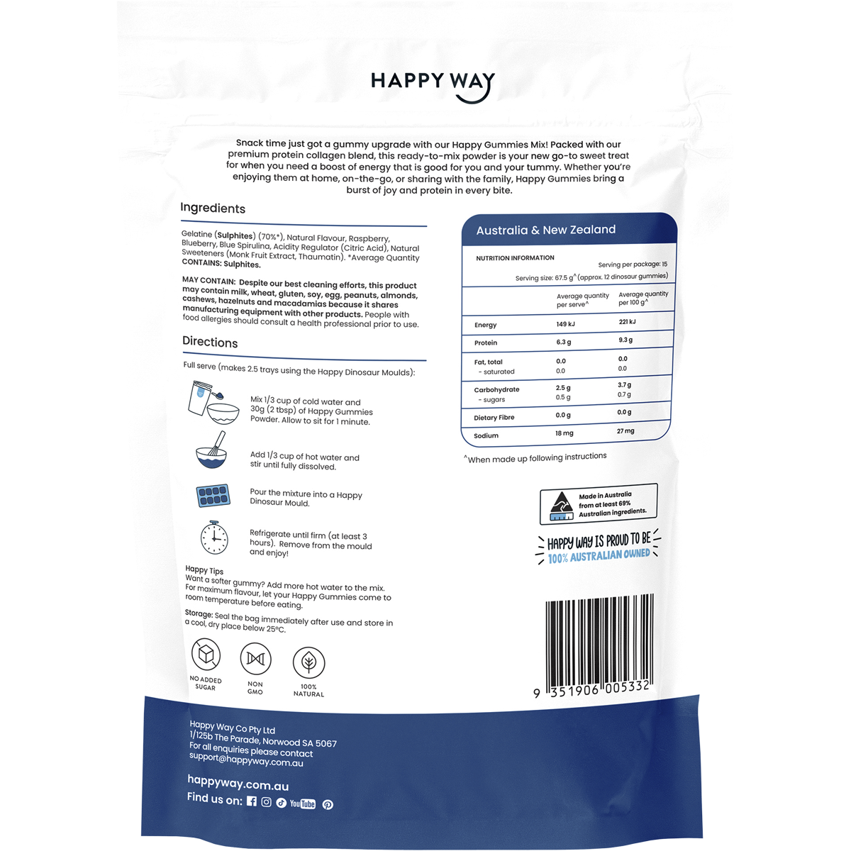 Happy Gummies Blue Raspberry