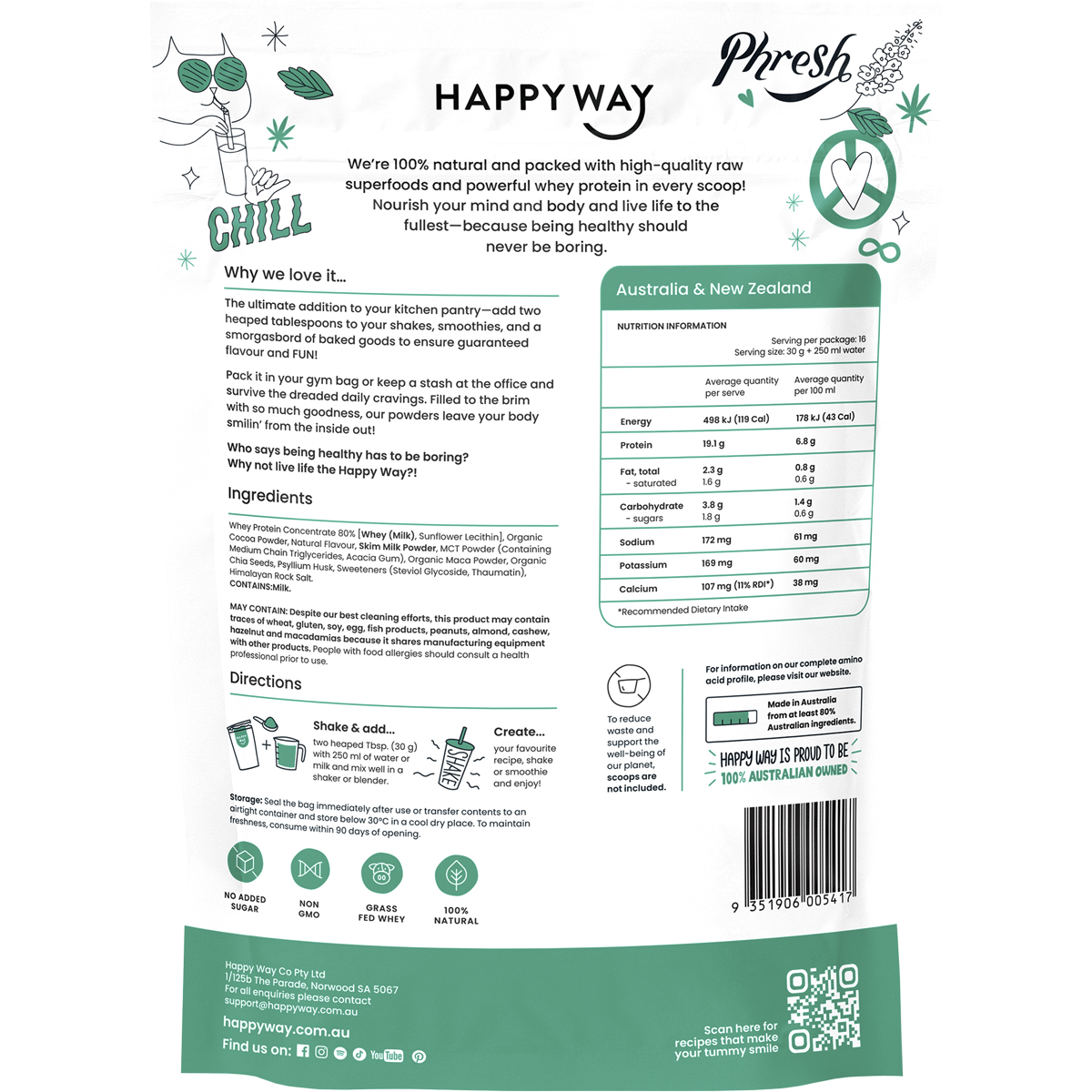 Whey Protein Powder Choc Mint