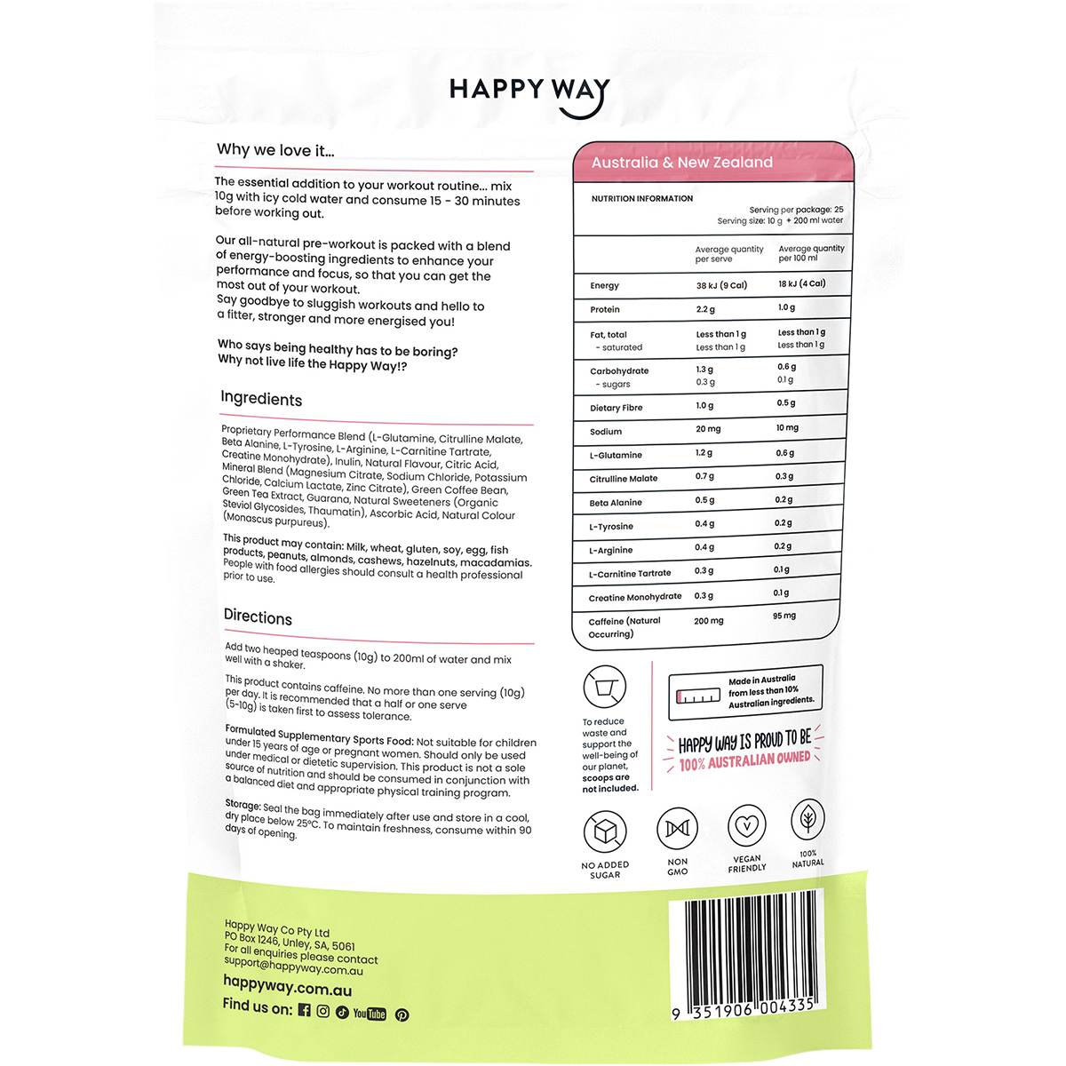 Pre-Workout Powder Strawberry Kiwi