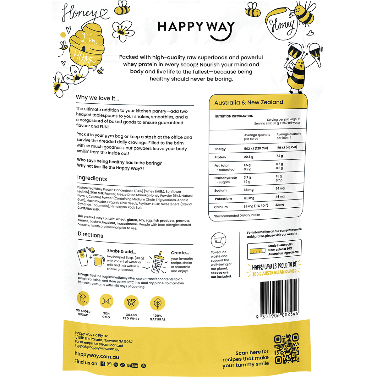 Whey Protein Powder Manuka Honey