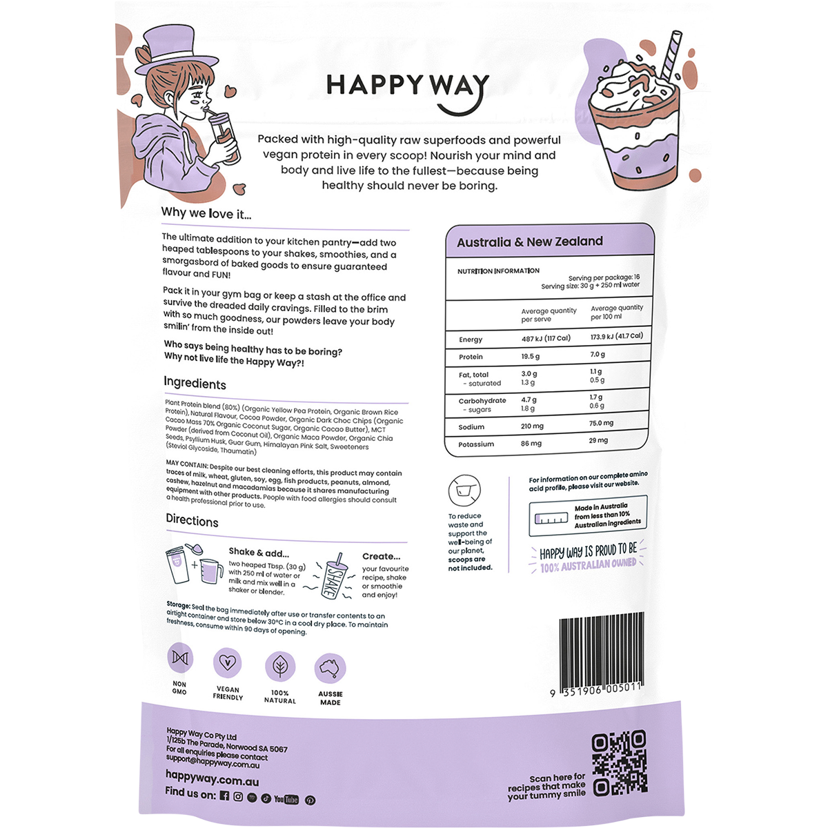 Vegan Protein Powder Double Choc Chip