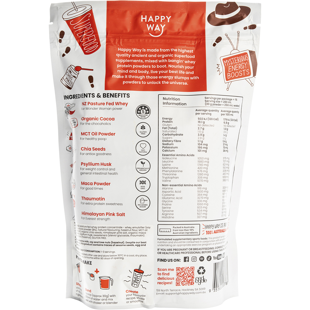Whey Protein Powder Chocolate Hazelnut