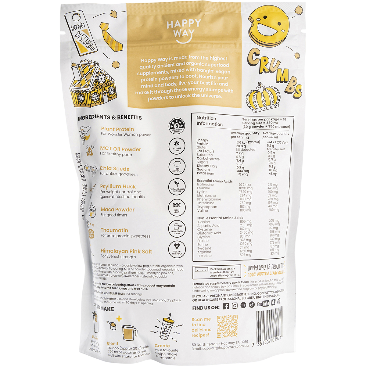 Vegan Protein Powder Caramel Biscuit