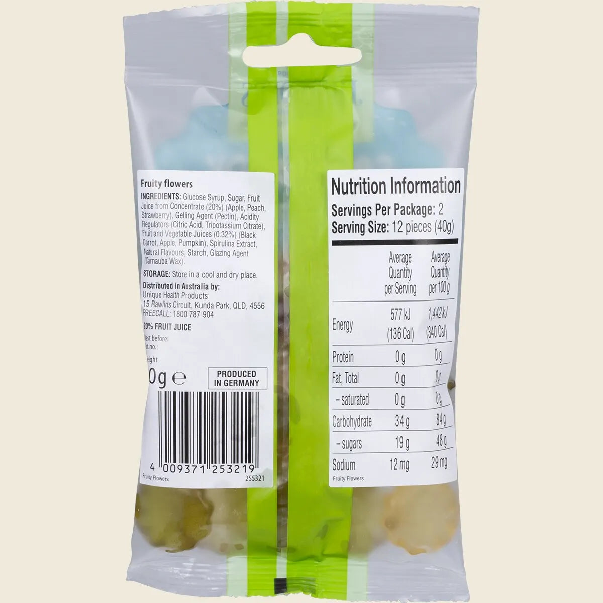 J.Luehders Soft Vegan Candy Fruity Flowers 10x80g