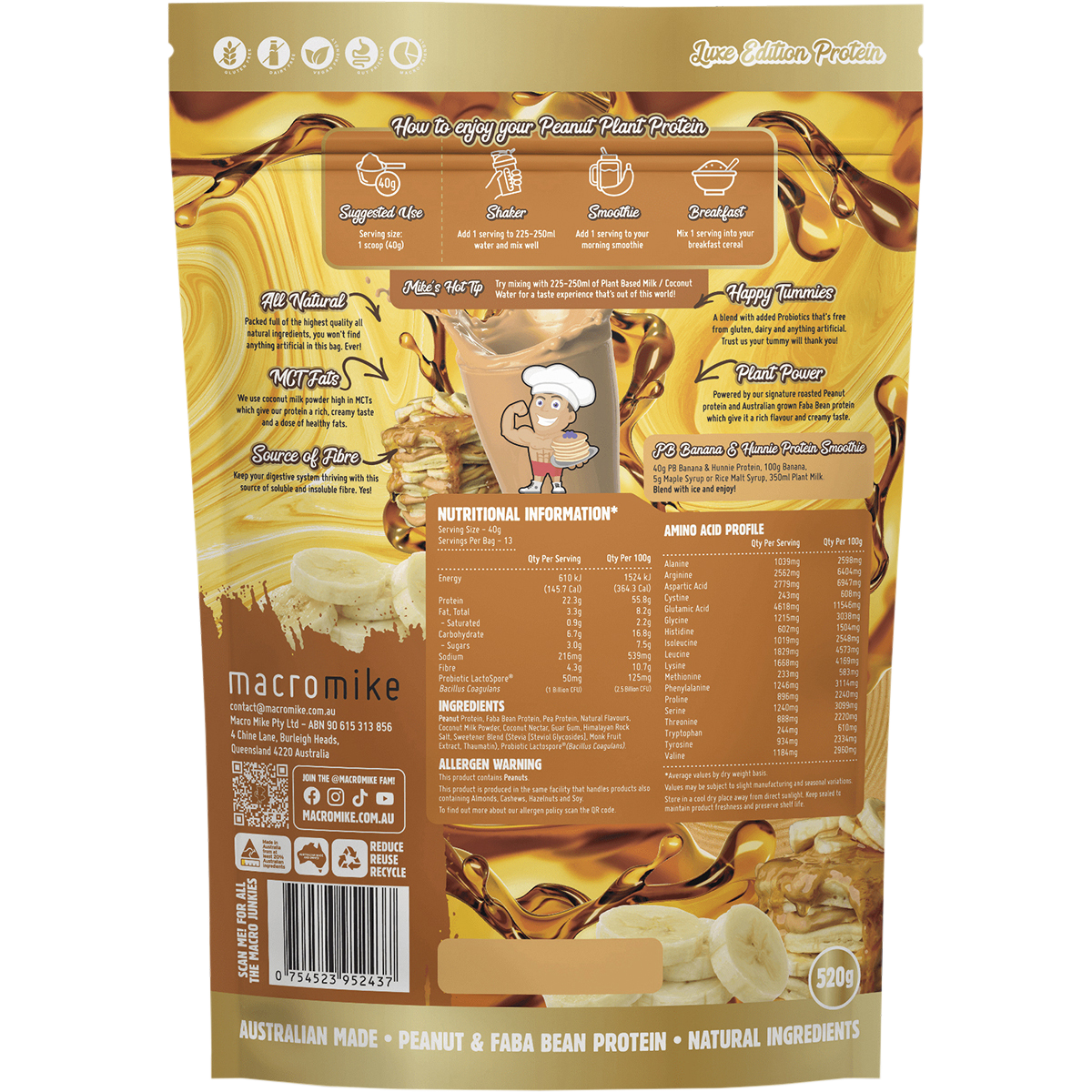 Peanut Plant Protein PB Banana & Hunnie