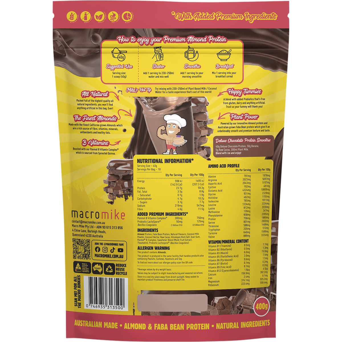 Premium Almond Protein Deluxe Chocolate