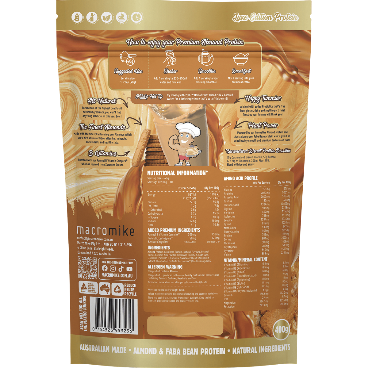 Premium Almond Protein Caramelised Biscuit