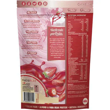 Macro Mike Premium Almond Protein Strawberry Thick Shake 400g