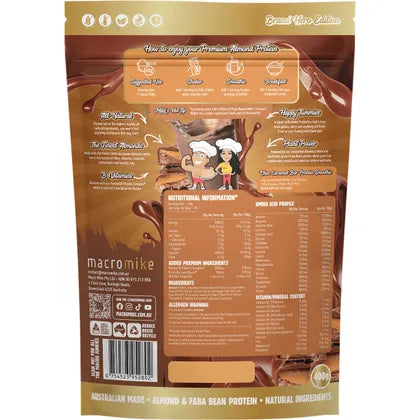 Macro Mike Premium Almond Protein Choc Caramel Bar 400g