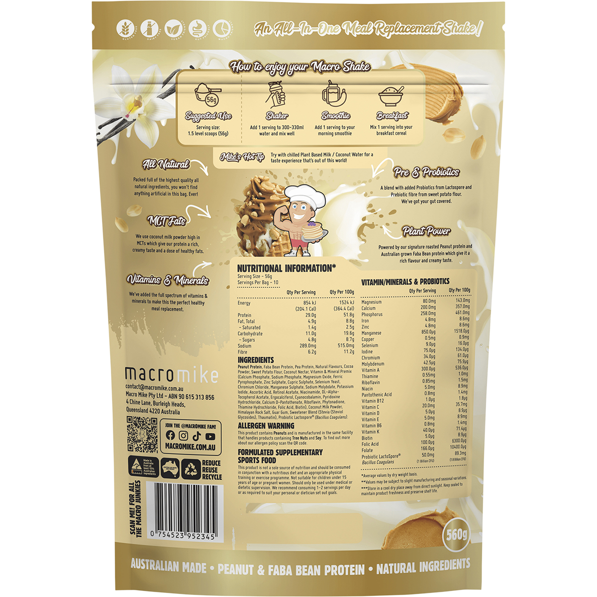 The Macro Shake Meal Replacement PB Vanilla Ice Cream