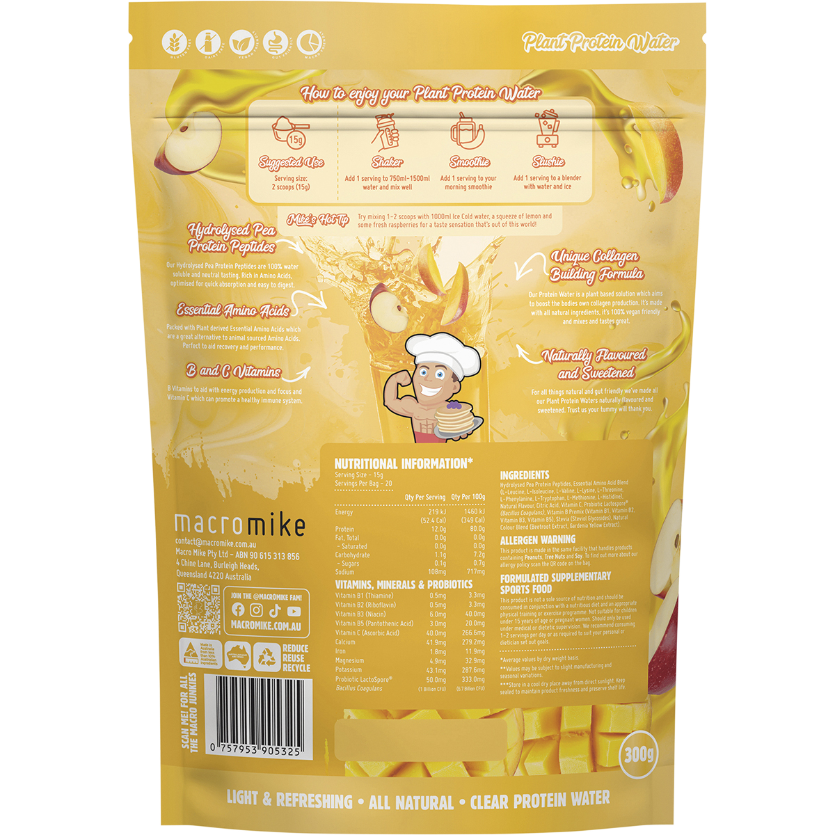 Plant Protein Water Apple & Mango