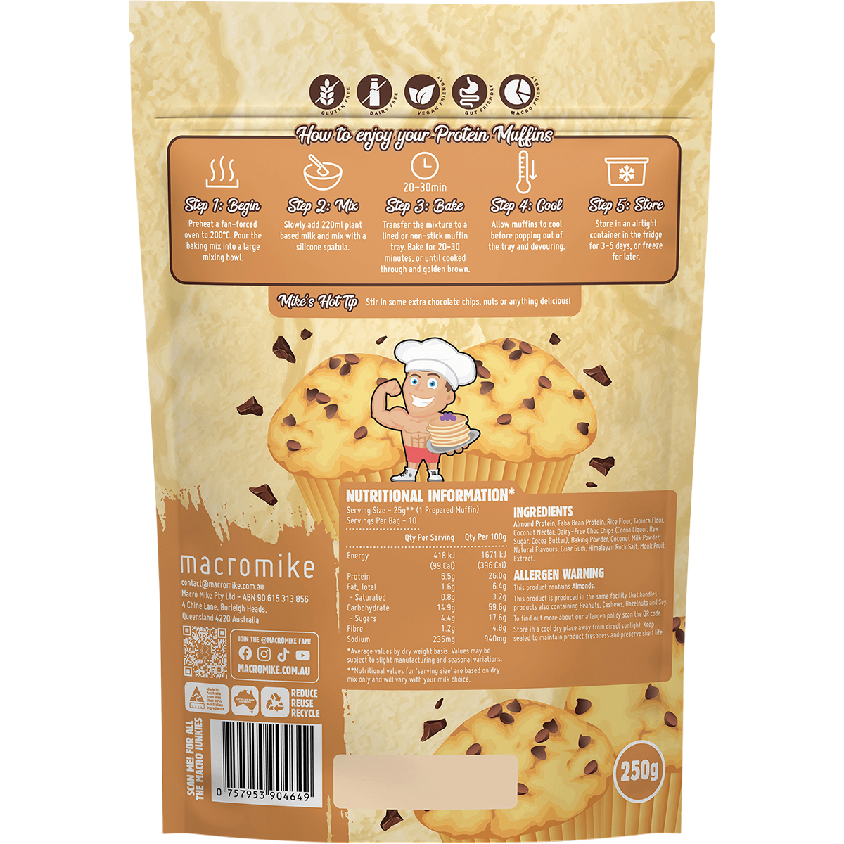 Protein Muffin Baking Mix Choc Chip